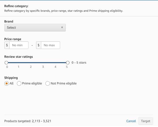 Amazon PPC Category Targeting