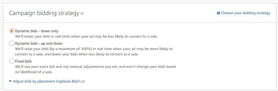 Amazon Bid Strategy
