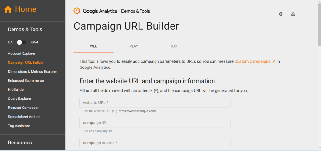 Google Campaign URL Builder