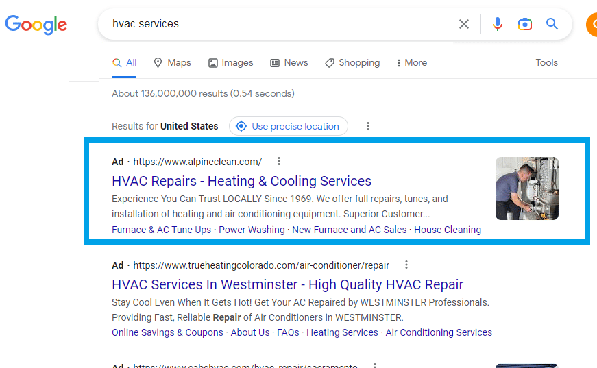 Google HVAC Search Ads 