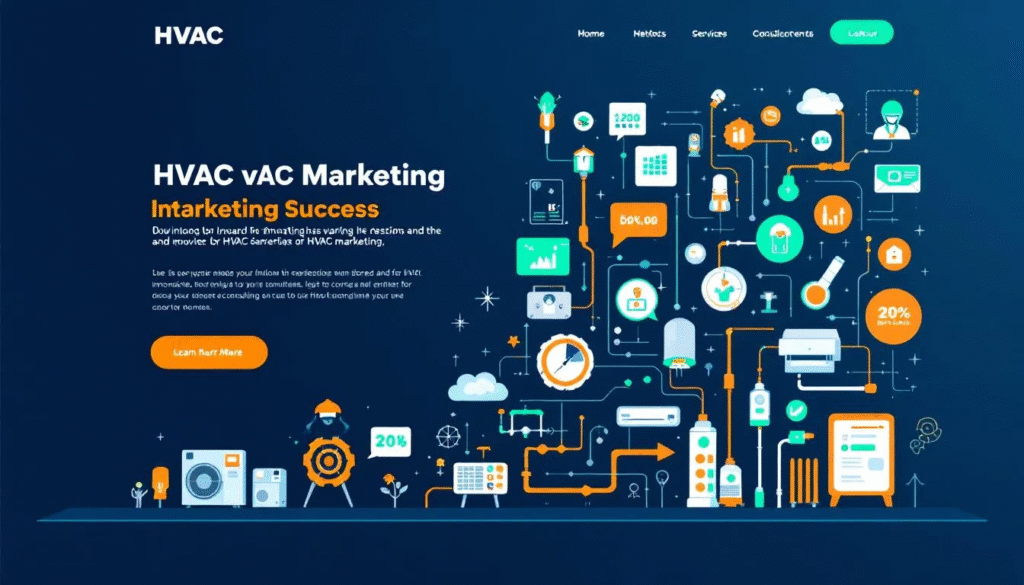 A well-designed HVAC website showcasing various HVAC services.